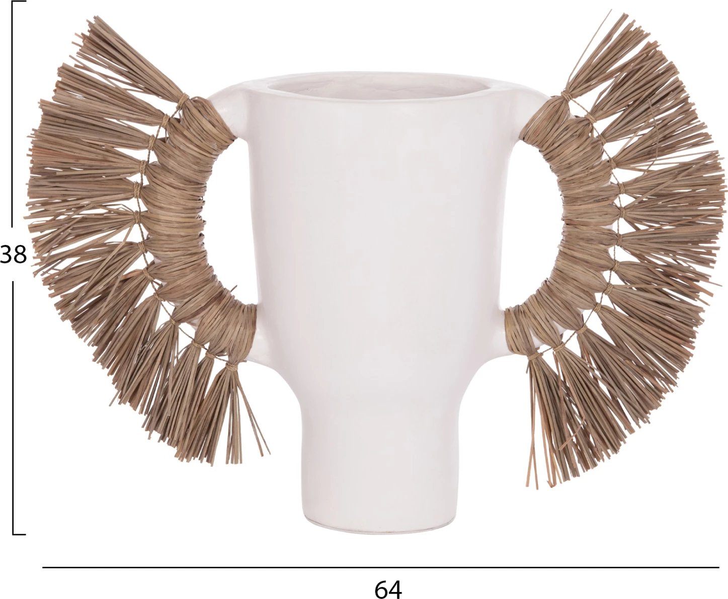 Vazo dekorative tavoline ALICA, terrakotë e bardhë, me bar, FH4668.02L, 64x22x38cm Vazo dekorative tavoline ALICA, terrakotë e bardhë, me bar, FH4668.02L, 64x22x38cm