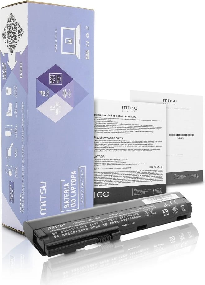 Bateri laptop Mitsu BC/HP-2560P për HP EliteBook 2560p/2570p, 4400 mAh, 10.8-11.1V, Li-ion