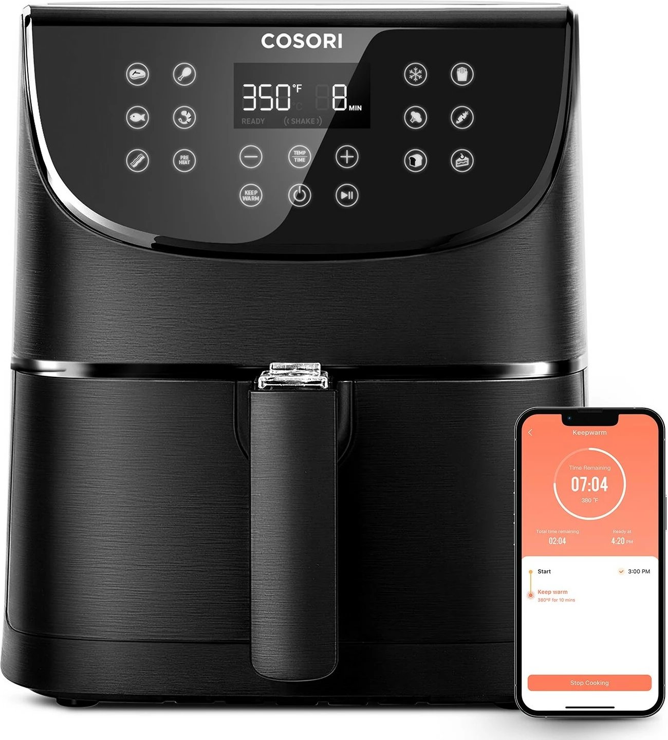 Fritezë me ajër të nxehtë Cosori Smart Chef Edition, 5.5 L, e zezë