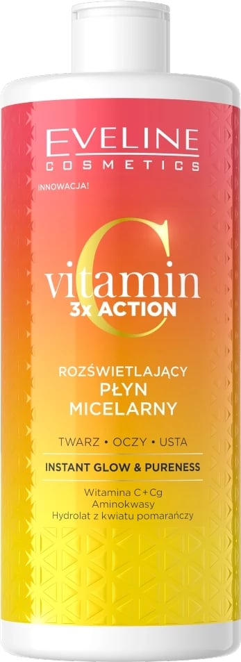 Ujë micelar për femra Eveline Cosmetics Vitamin C 3x Action Brightening, 500ml