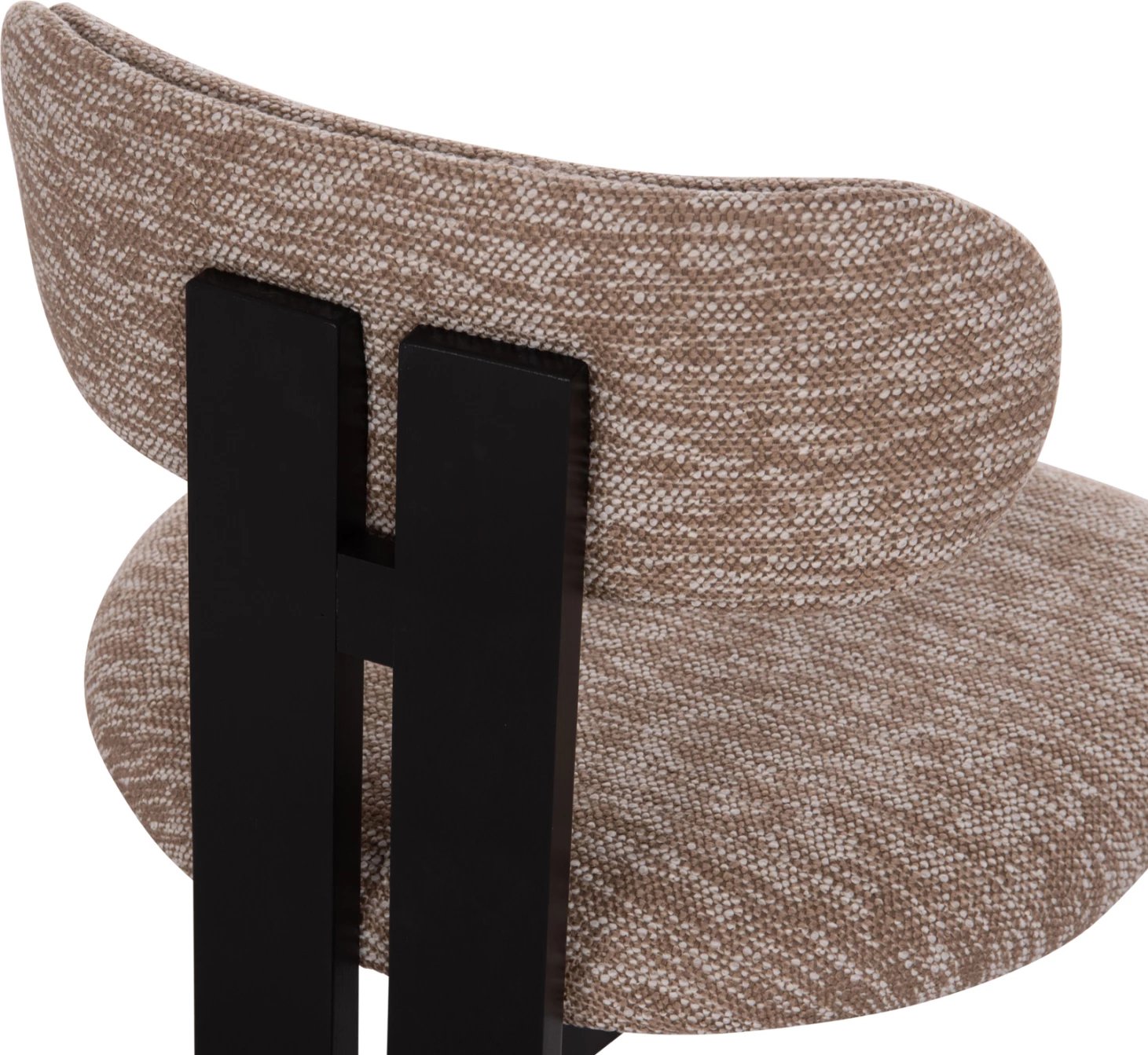 Karrige ngrënieje KARVO, set prej 2 copë, stof kafe, dru i zi, 57x50x78.5cm