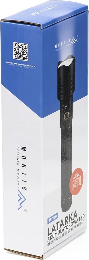 Elektrik dore Montis MT160, LED, 6000 mAh, Alumini, i zi
