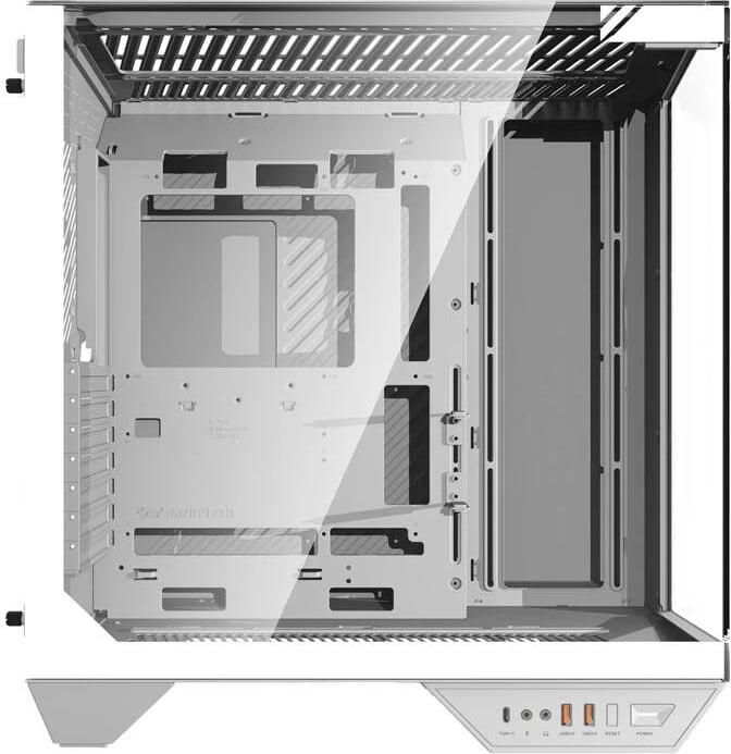 Kasë Darkflash DY470, Midi Tower, xham i temperuar, pa ventilatorë, e bardhë