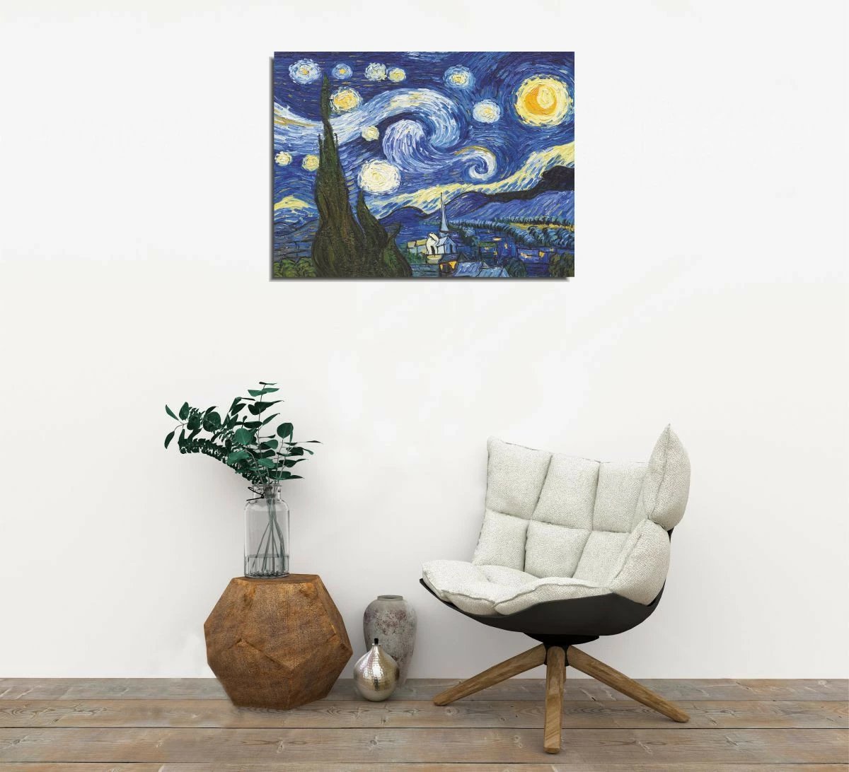 Pikturë dekorative në kanavacë, Van Gogh Starry Night, DC237, shumëngjyrëshe, 30x40cm