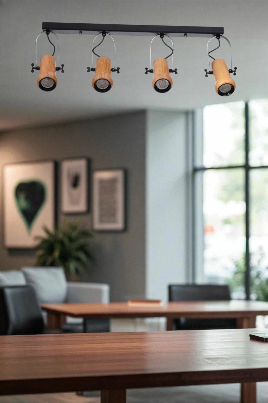 Llambë tavani Opviq, metal dhe dru, 9000-6, e zezë dhe lisi Llambë tavani Opviq, metal dhe dru, 9000-6, e zezë dhe lisi