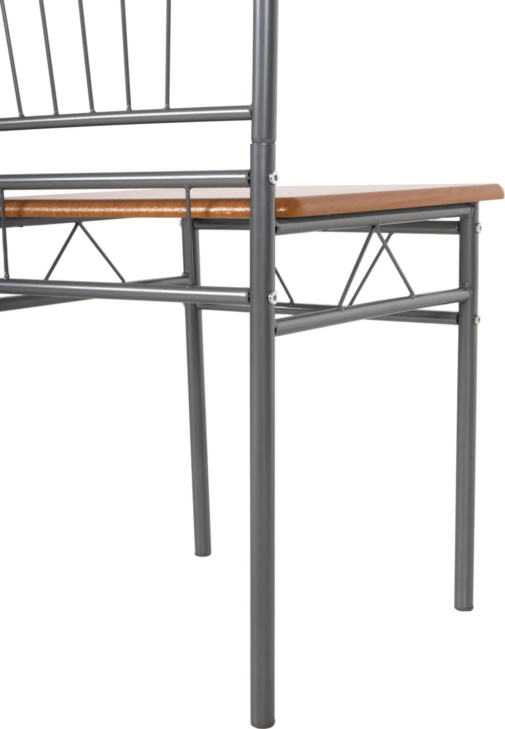 Set për darkë 5 pjesë PEARY FH9416.02, metalik argjendi-MDF, ngjyrë Sonama, 110x70x74H cm