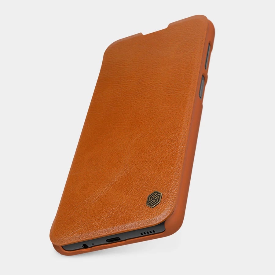 Mbështjellës Nillkin Qin Case për Xiaomi Redmi Note 11 Pro+, Redmi Note 11 Pro, Mi 11i HyperCharge, kafe