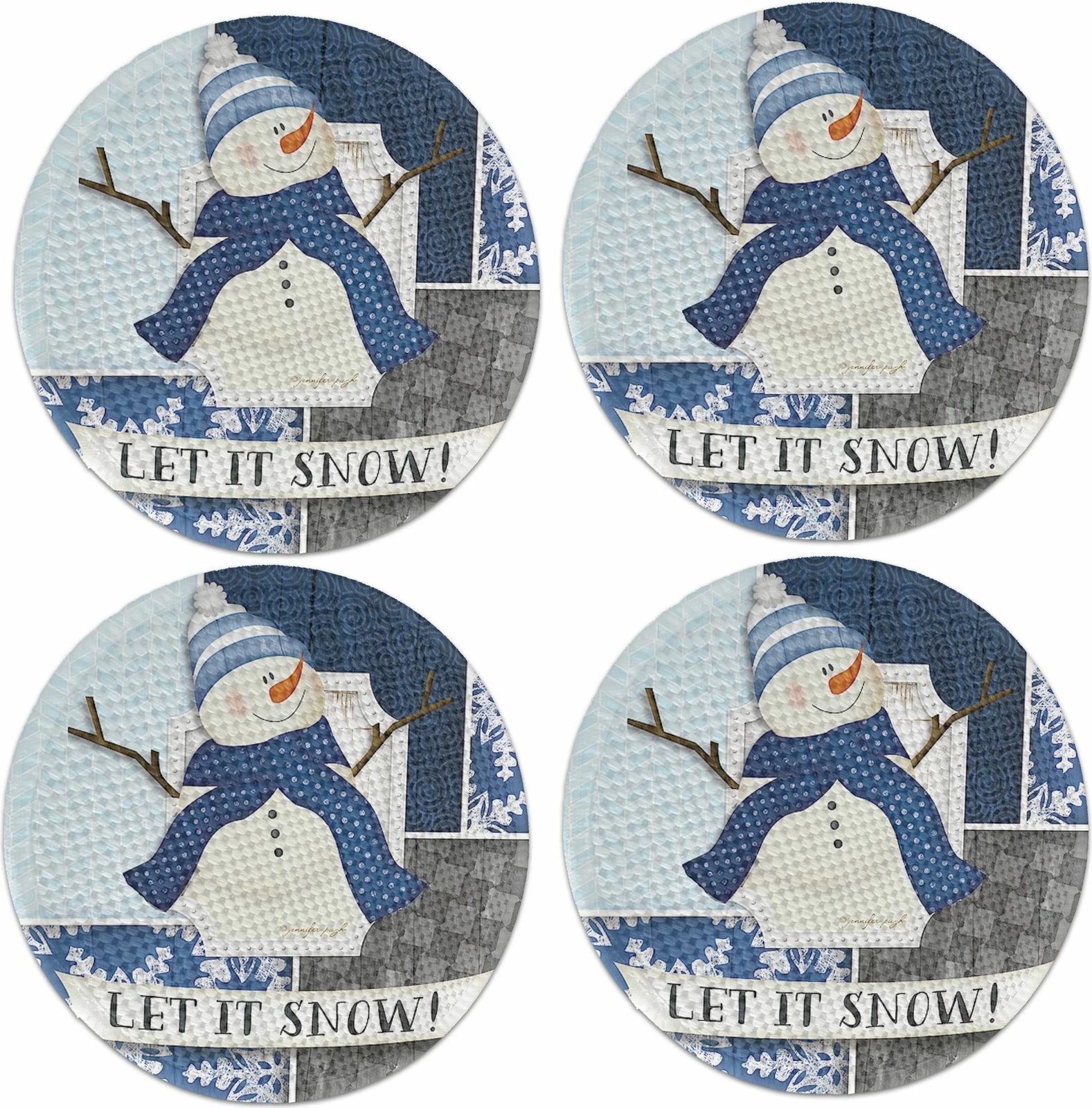 Set 4 copë mbulesa tavoline Hermia Concept, shumëngjyrëshe, 37cm