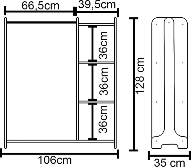 Mobilje hyrëse Renesme, ngjyrë arre e çelët, 106x35x128cm