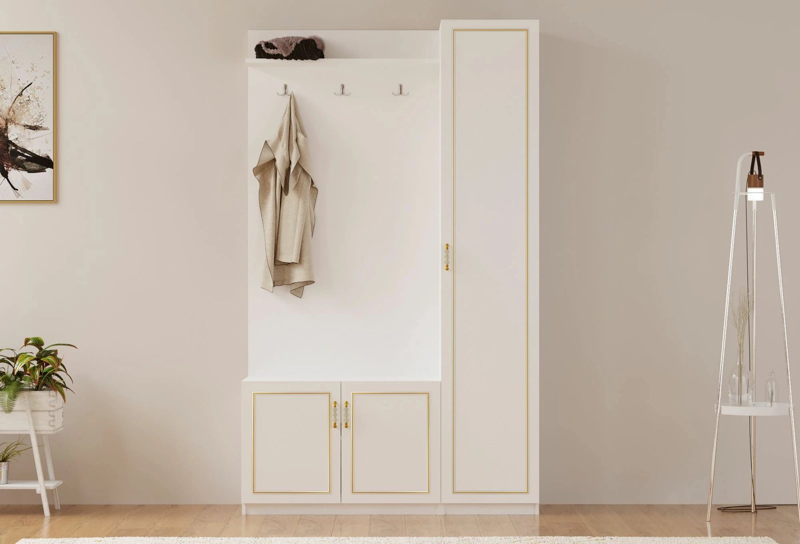 Stendë korridori Skye Decor, ngjyrë e bardhë mat, RB-092