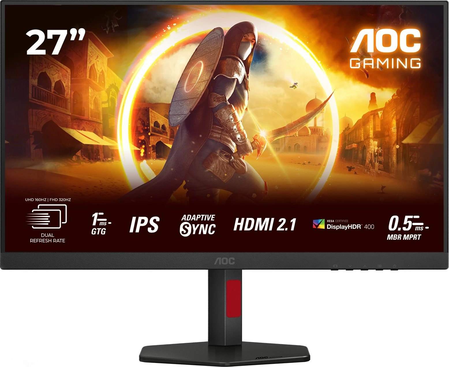 Monitor AOC U27G4R 27 inç IPS HDMI 2.1 DisplayHDR 400, zi/kuqe Monitor AOC U27G4R 27 inç IPS HDMI 2.1 DisplayHDR 400, zi/kuqe