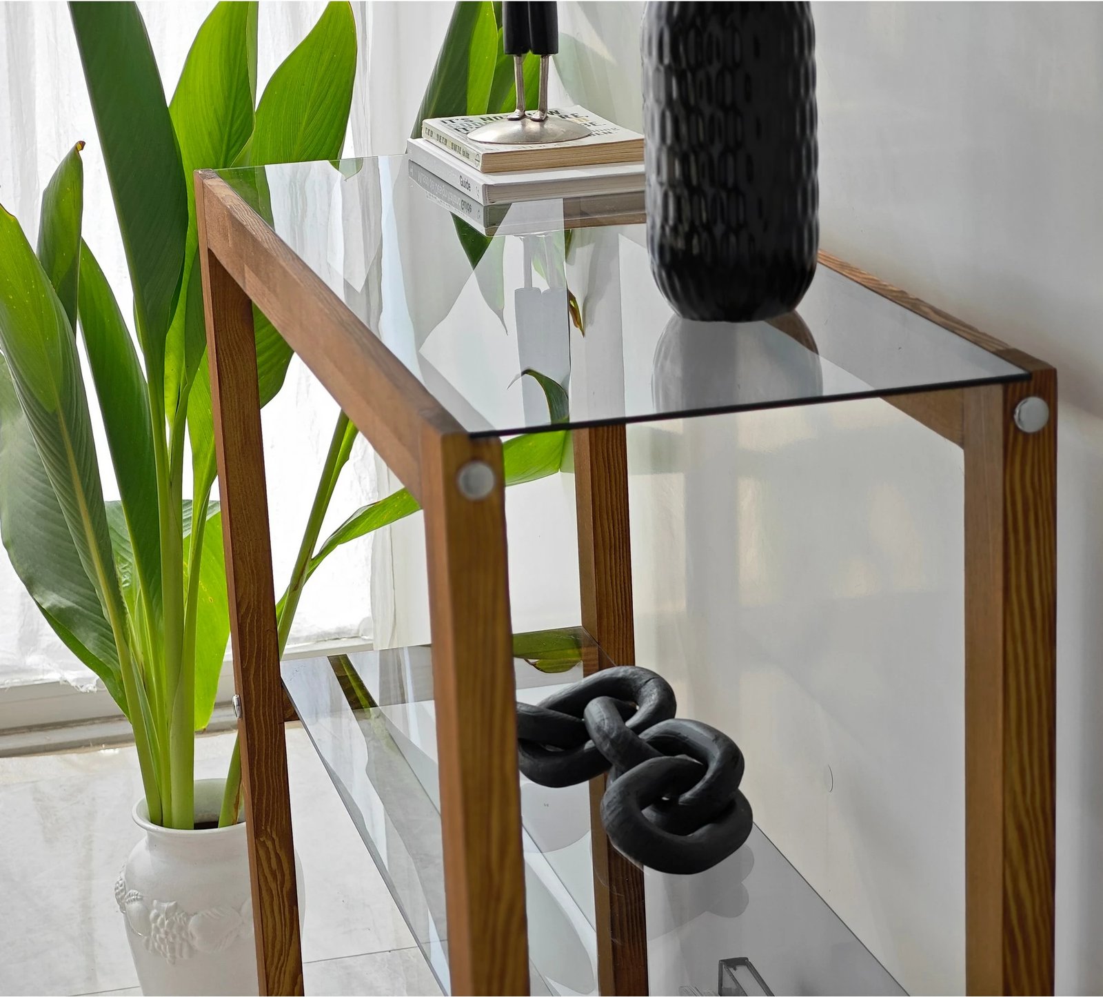 Komodë druri Skye Decor, ngjyrë arre, Via