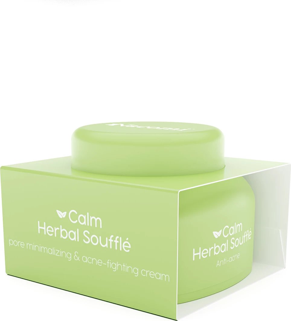 Krem fytyre anti-akne Nacomi Calm Herbal Souffle për femra 50ml