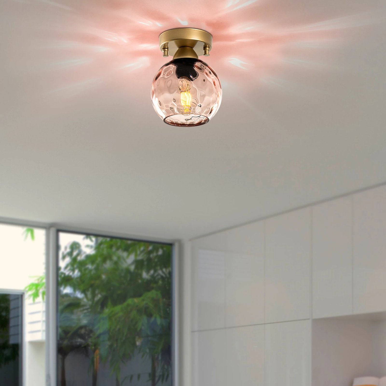 Llambë tavani Opviq Benek, rozë dhe e zezë, 15x15x18cm