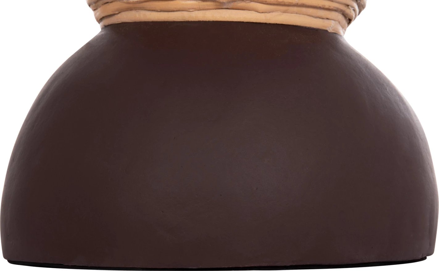 Vazo dekorative dyshemeje MAYNARD, çimento fiber, ngjyrë çokollate, ratan natyral, Φ27.5x50cm