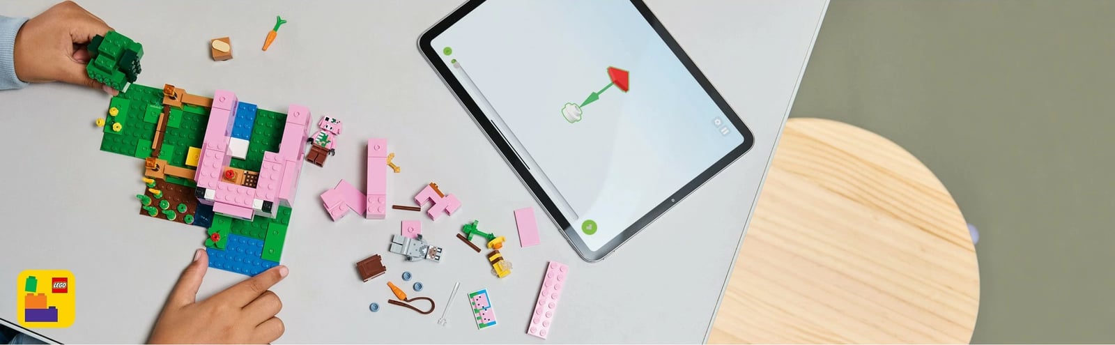 Set ndërtimi LEGO Minecraft 21268 Das Babyschwein-Haus 238 pjesë, multikolor