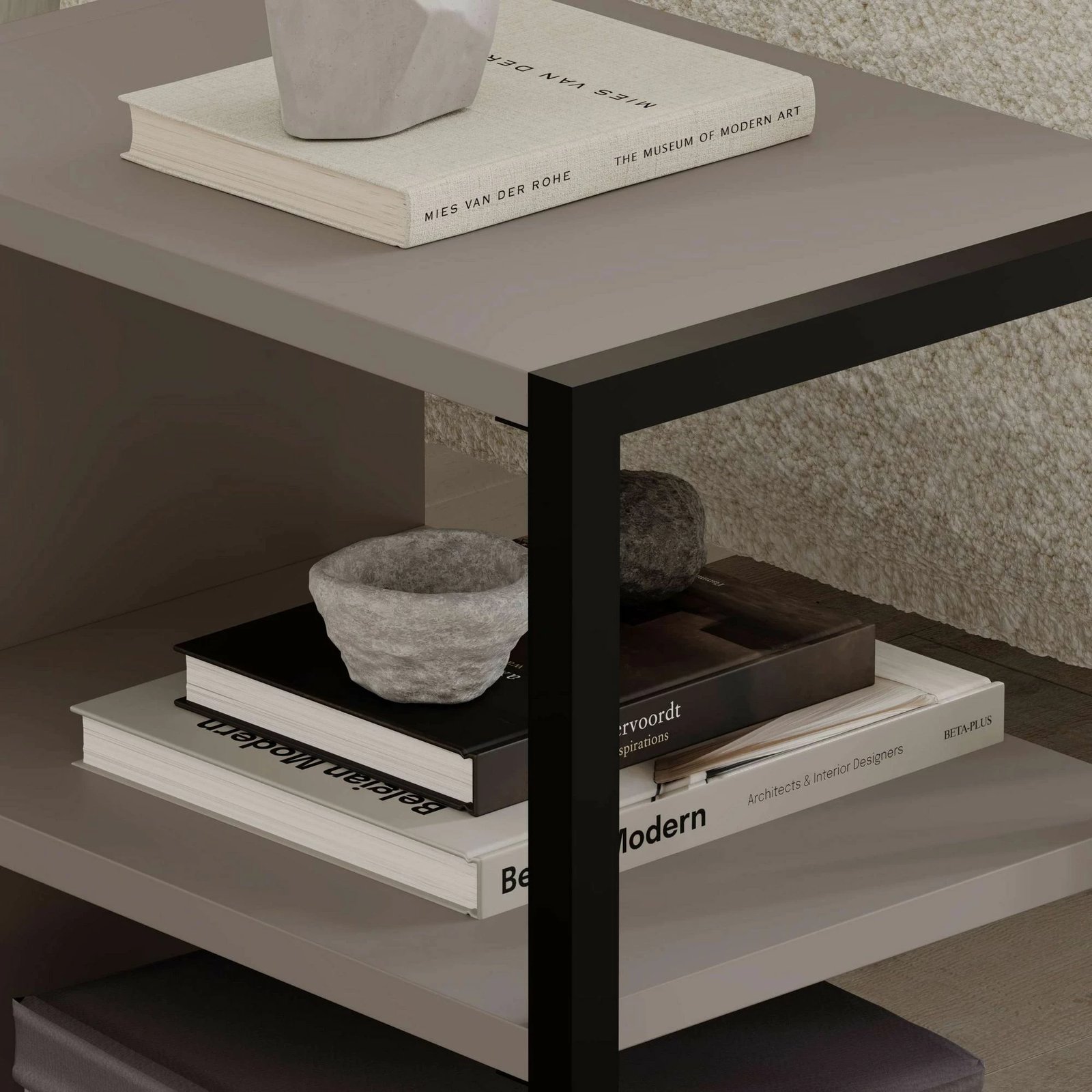 Set tavolinash anësore Skye Decor, ngjyrë mocha e çelët, 2 copë