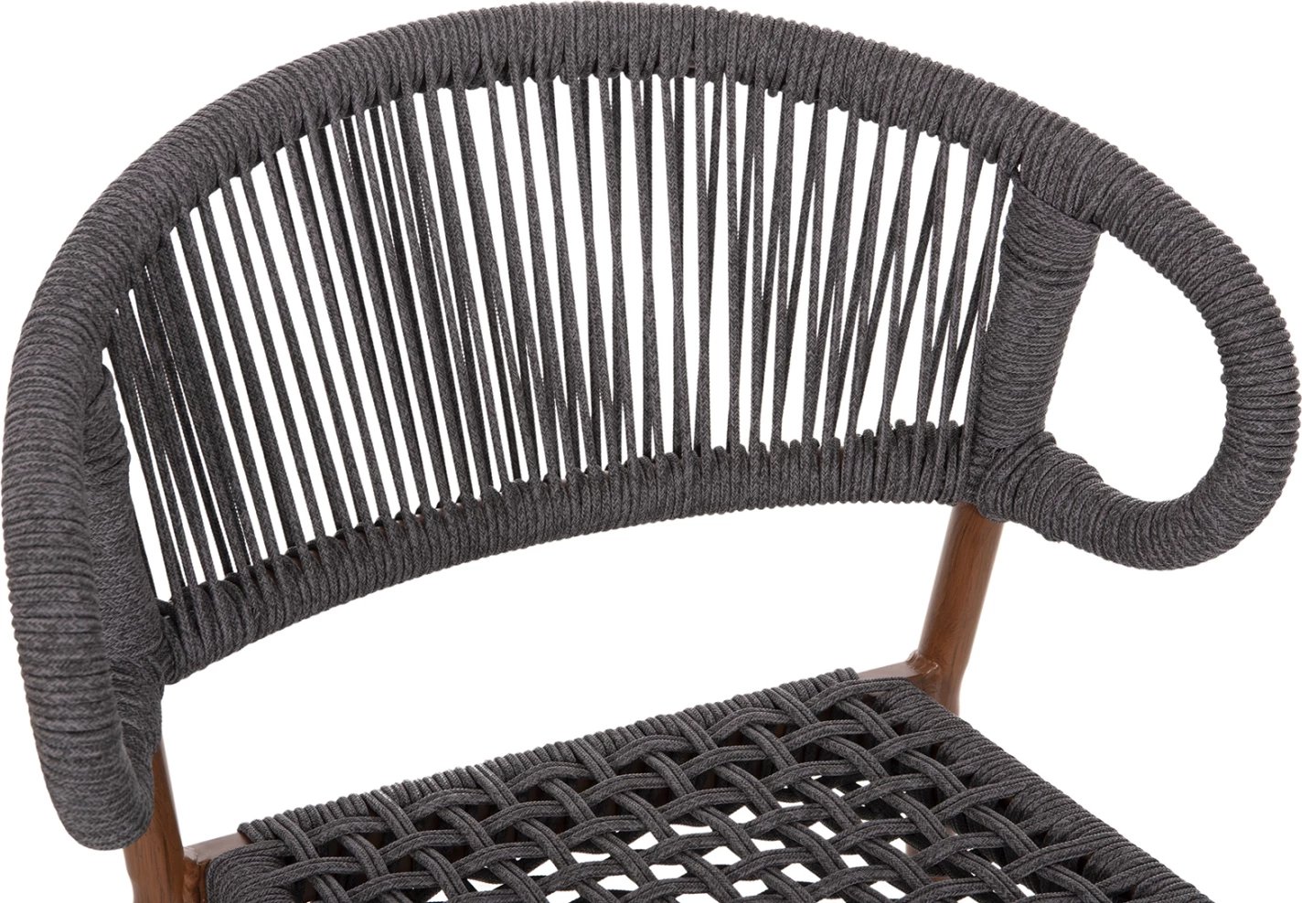 Karrige për bar, lartësi mesatare, EULO FH6087.01, alumin, ngjyrë arre, ratan sintetik gri, 60x60x99H cm