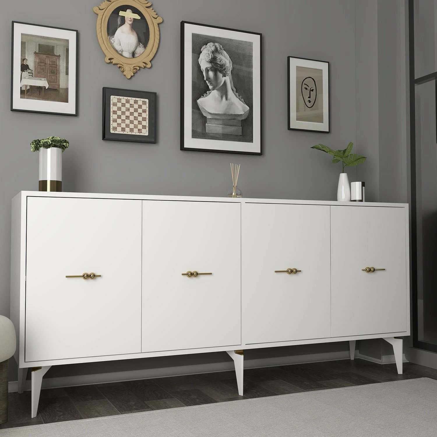 Konsolë Skye Decor, Sinta, e bardhë