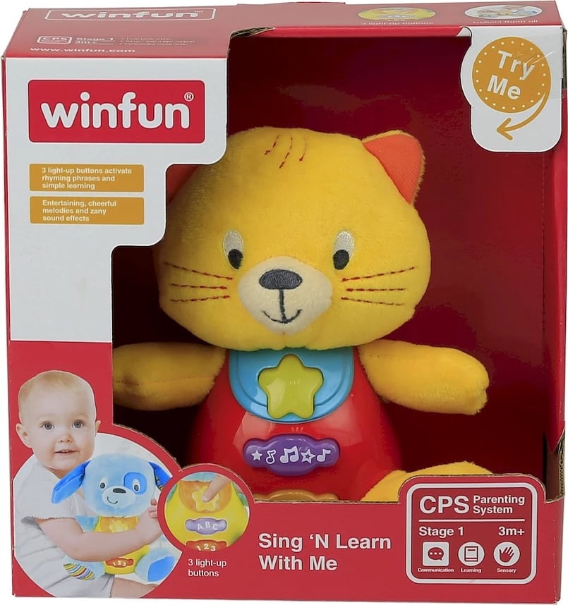 Lodër interaktive edukative Smily Play Cuddle Toy Cat Miauczek, portokalli/kuqe/verdhe