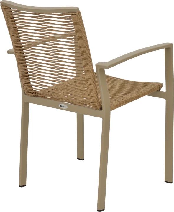 Karrige me krahë Jonian, e grumbullueshme, alumin-textilene, ngjyrë natyrale, 57x63x83cm