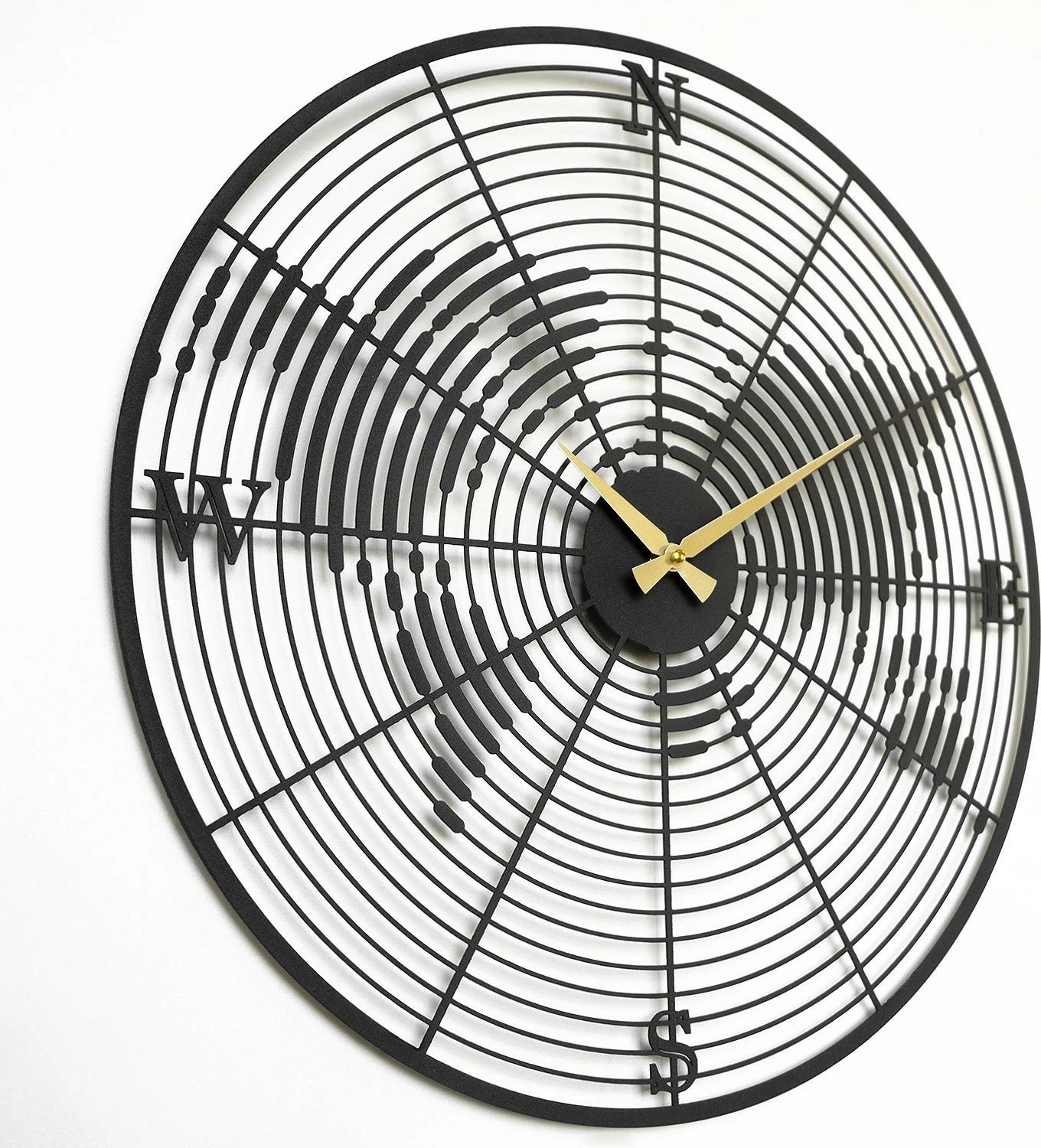 Orë muri dekorative prej metali, Wallity, model Coordinate, APS018, e zezë, 49x49cm