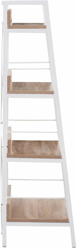 Raft librash me 4 rafte, ngjyrë sonoma e bardhë, 60x35x117 cm