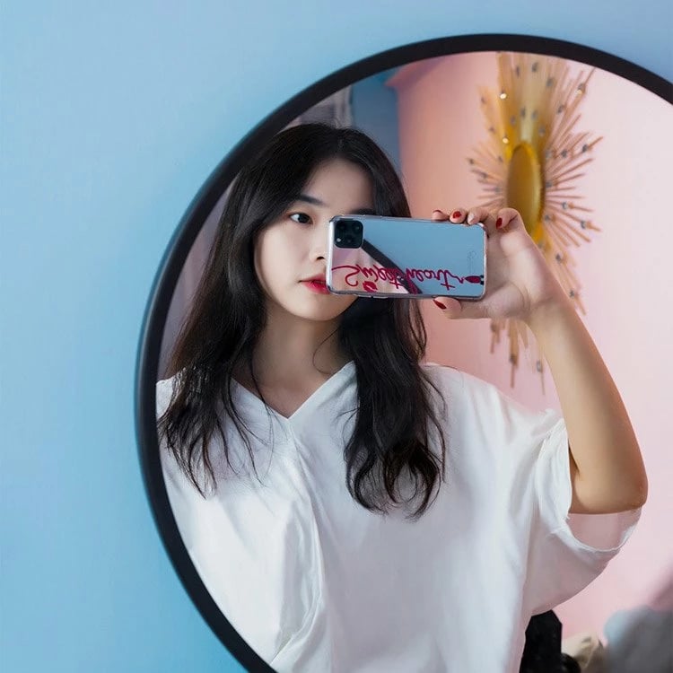 Mbështjellës Kingxbar Angel me pasqyrë dhe kristale Swarovski për iPhone 11 Pro Max, Transparent/Kuq Mbështjellës Kingxbar Angel me pasqyrë dhe kristale Swarovski për iPhone 11 Pro Max, Transparent/Kuq