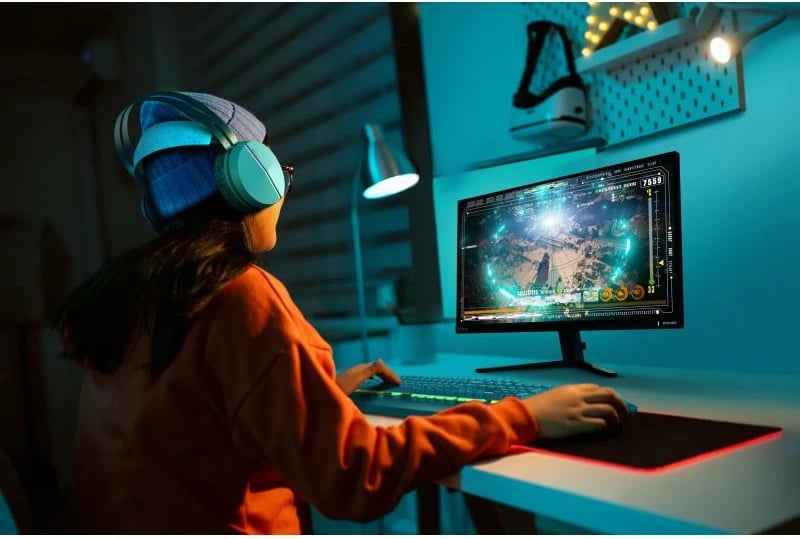 Monitor Philips Evnia 3000 24M2N3200S/00 24" 180 Hz Fast IPS Full HD HDR Adaptive-Sync me altoparlantë të integruar, e zezë/blu/gri