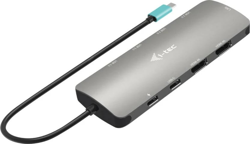 Stacion dokimi i-tec C31NANOHDM2D100, 2x HDMI, USB-C, 100W, Argjendtë
