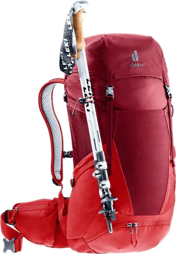 Çantë shpine Deuter Futura PRO 36 për hiking, e kuqe