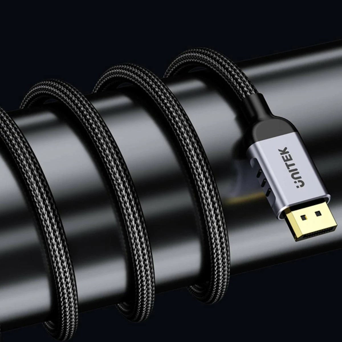 Kabllo DisplayPort Unitek 2.1 8K 120Hz 3m zi-gri