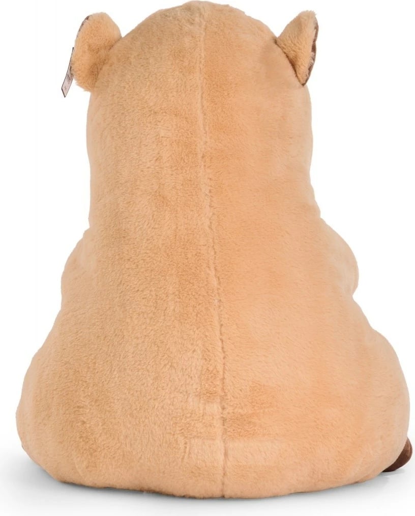 Maskotë pelushi kapibara Daffi M-602, 66 cm, bezhë/kafe me fjongo rozë