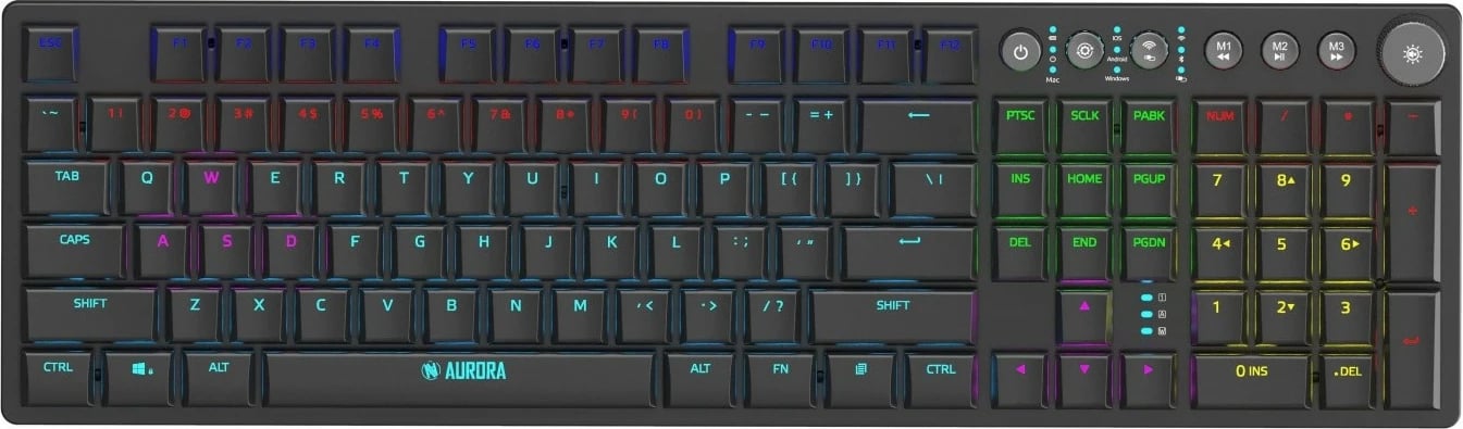 Tastierë mekanike gaming iBOX Aurora K-6, LED, me kabllo/pa kabllo, e zezë
