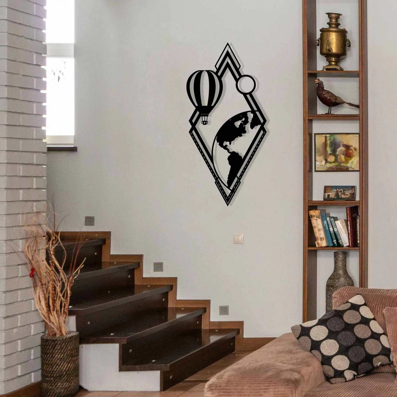 Aksesor dekorativ metalik për mur Wallity, Balon