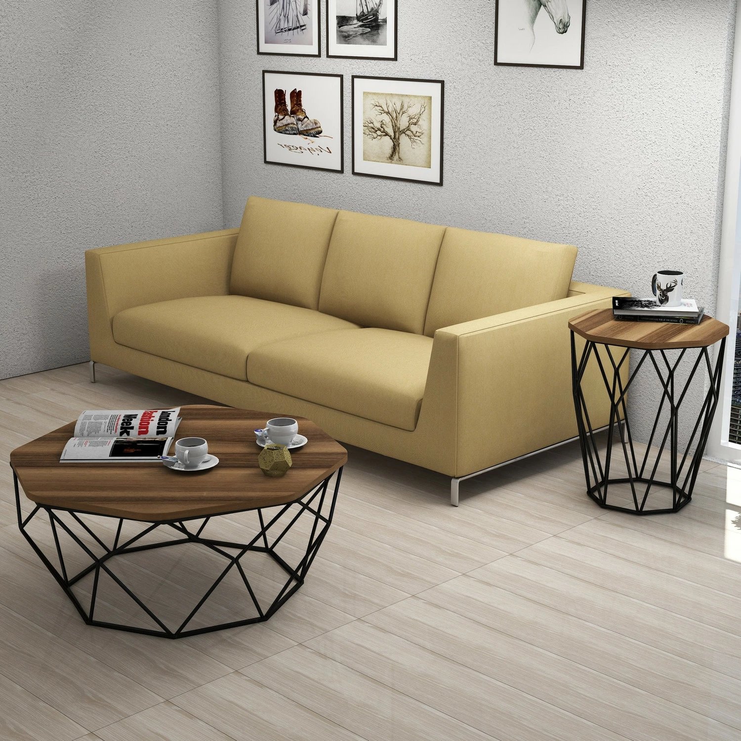 Tavolinë anësore Hanah Home, Sofya, ngjyrë arre