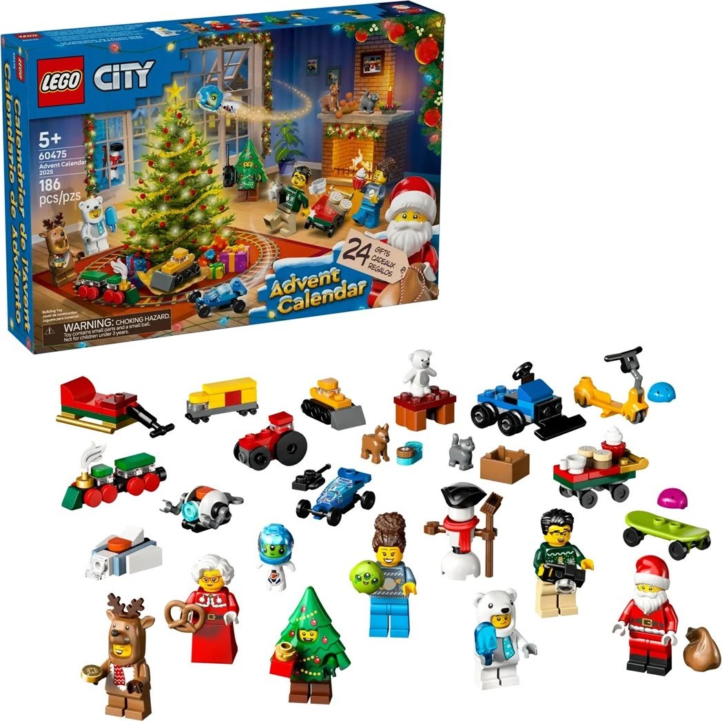 Kalendar advent LEGO CITY 60475, 186 pjesë, 7 minifigura
