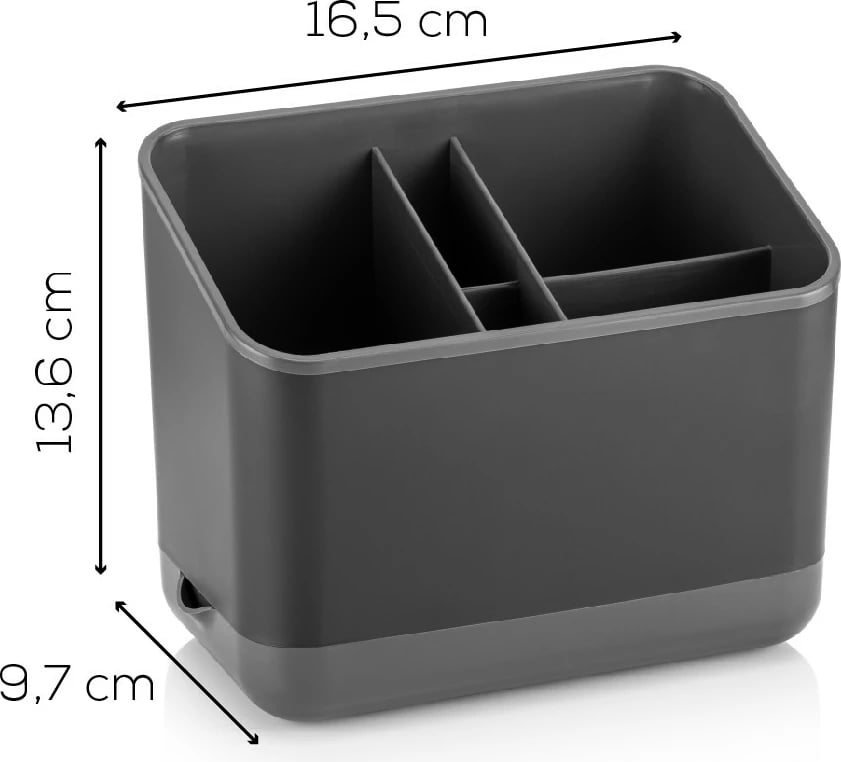 Set organizues plastik, anthracite, 2 copë, 16.5x10x14cm