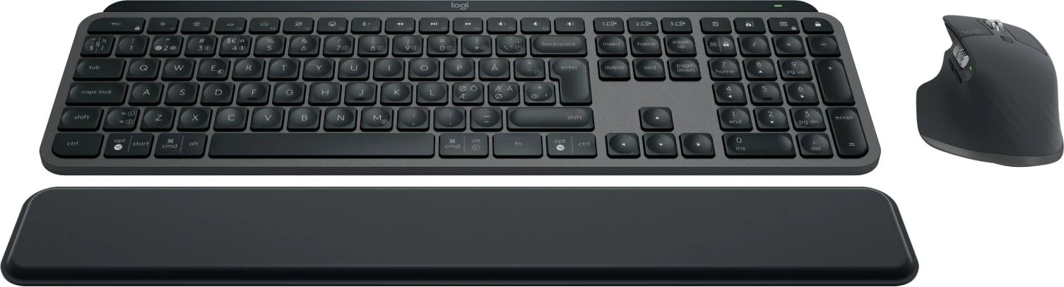 Set tastierë dhe maus Logitech 920-010931, Wireless, RF Wireless + Bluetooth, QWERTY, LED, Grafit