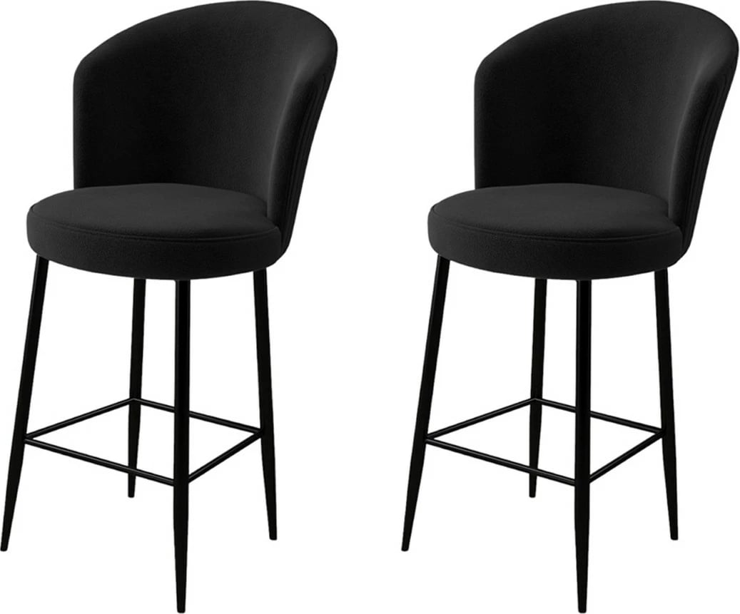 Set karrigesh për bar (2 copë), Hanah Home, Fora, e zezë