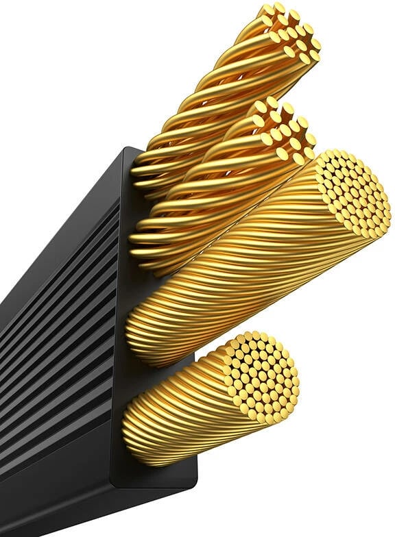 Kabllo karikimi 3-në-1 Baseus Free2Draw, USB në micro USB + USB-C + Lightning, 1.1m, e zezë
