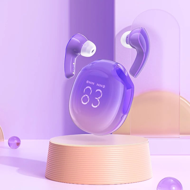 Kufje Acefast T9 wireless, Bluetooth 5.3, me ekran LED, vjollcë