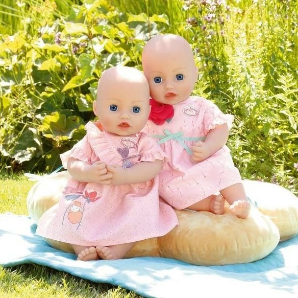 Fustan lodër për kukull Baby Annabell Zapf, set me 2 copë, rozë/vjollcë