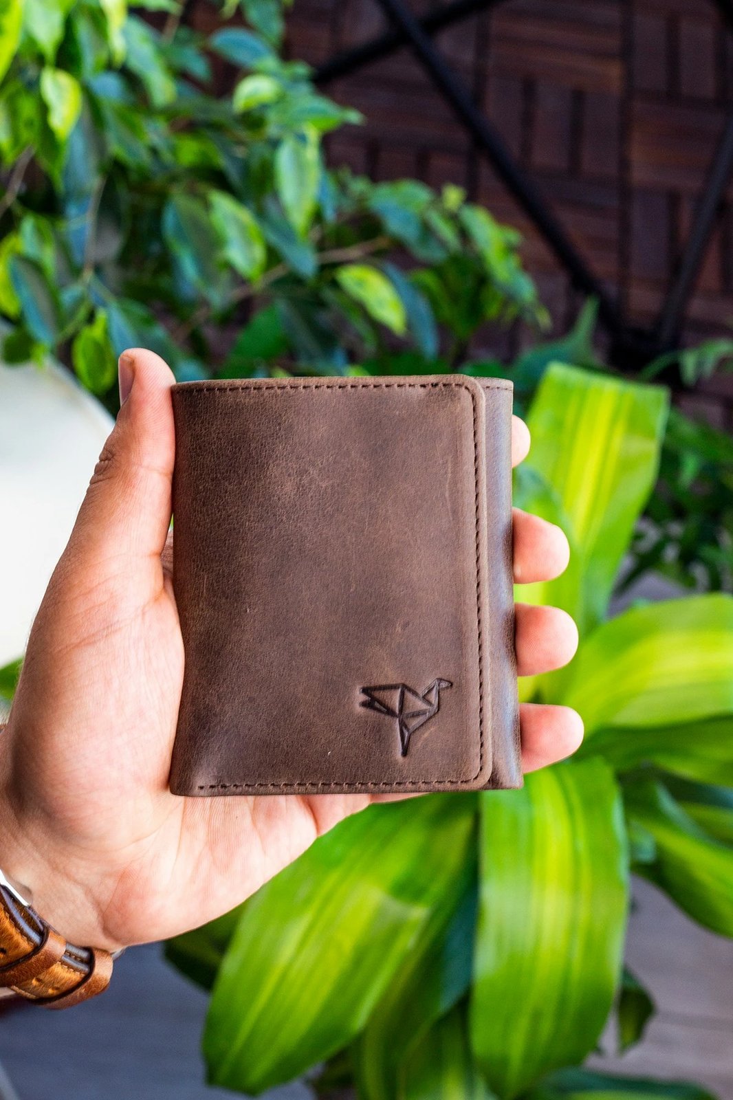 Portofol për burra, lëkurë natyrale, ngjyrë kafe, Zoozie Bags, Western