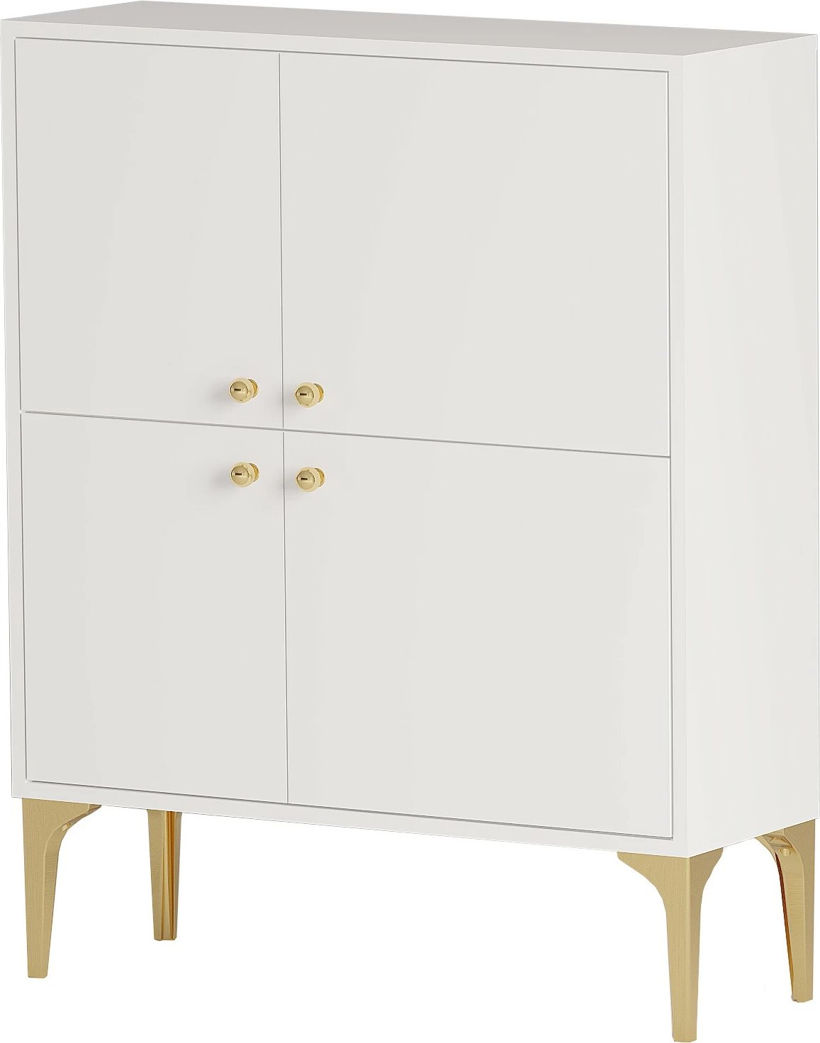 Konsolë Hanah Home Celina, e bardhë dhe ari