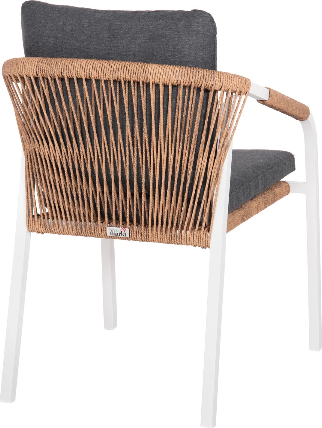 Karrige MAERLY FH6051.01 alumini e bardhë, jastëk antracit, ratan sintetik ngjyrë kafe e çelur, 55.5x62.5x85 cm