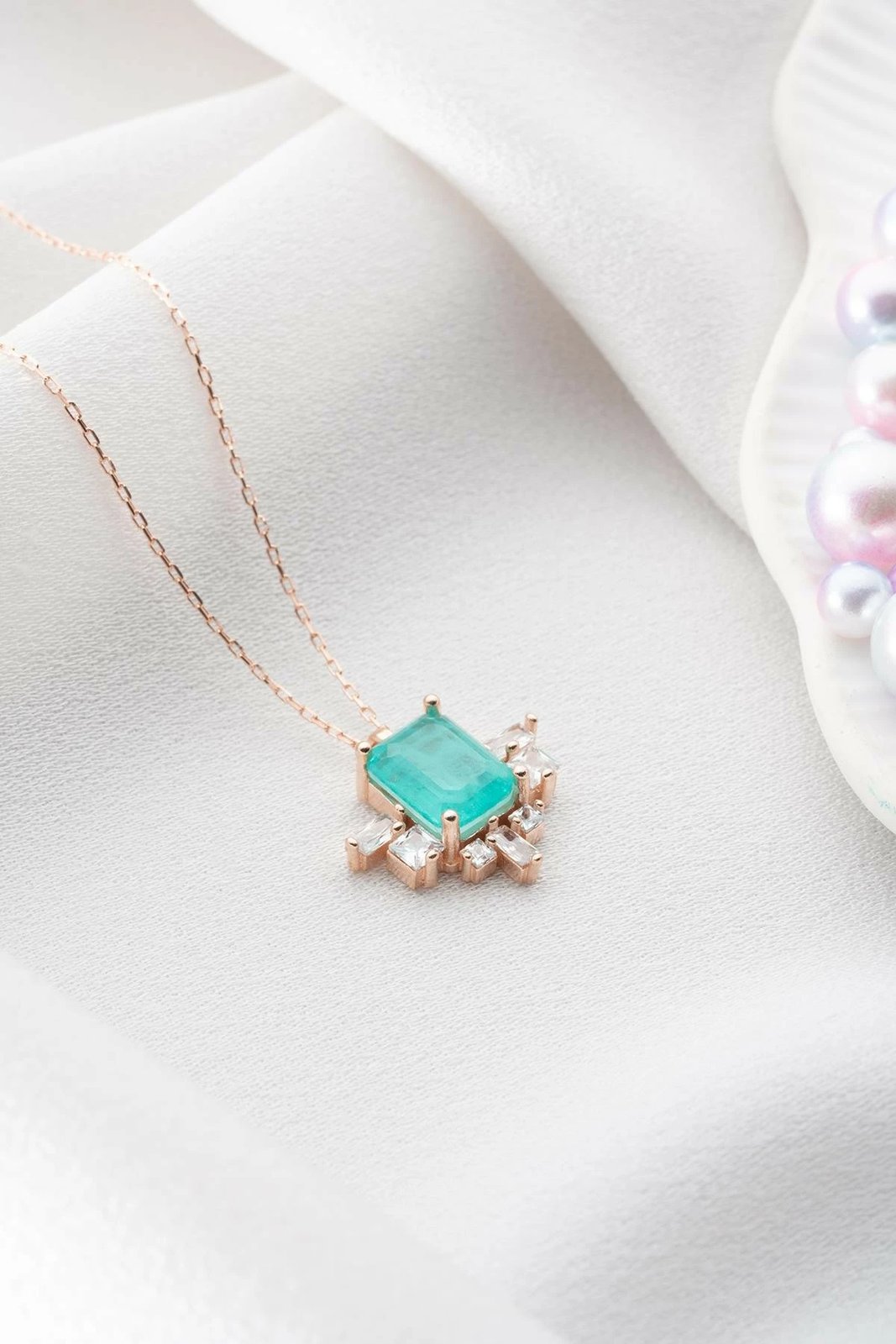 Varëse argjendi Jumeon, ngjyrë rozë e artë dhe turquoise, NRZ999348 Varëse argjendi Jumeon, ngjyrë rozë e artë dhe turquoise, NRZ999348