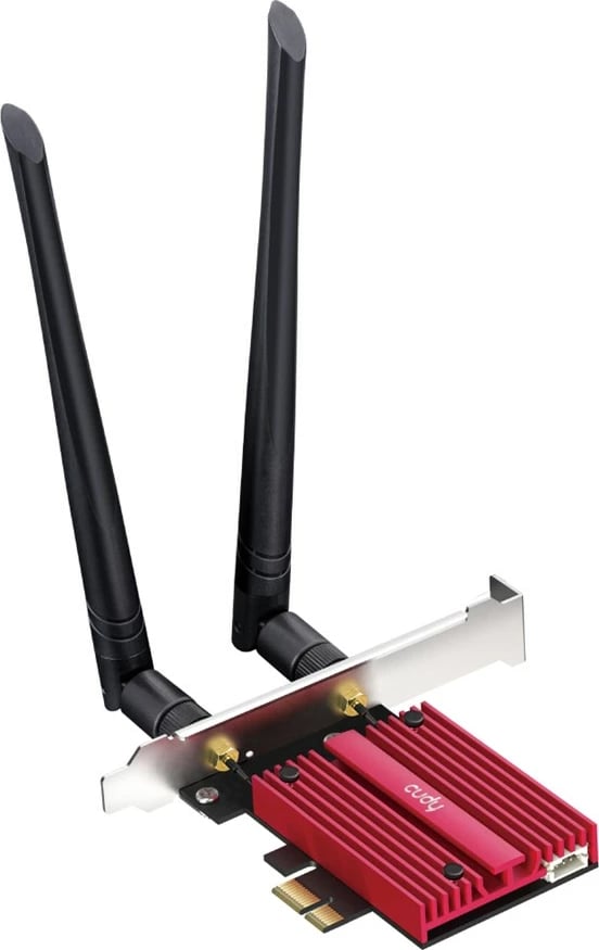 Kartë rrjeti Cudy WE9300, PCI, Wireless/Bluetooth, me antena të jashtme, e kuqe