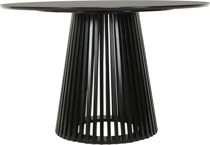 Tavolinë ngrënieje Domonic, MDF, ngjyrë e zezë, D120x75cm