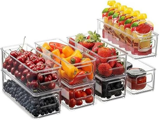 Kontejner organizimi frigoriferik NEXT, H7x9.5x25cm, Transparent
